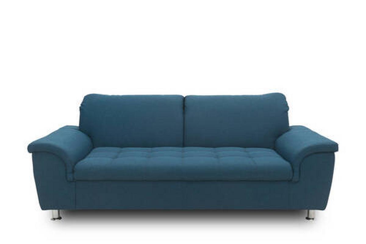 2-sitzer-sofa Mit Kopfteil Verstellbar Franzi Petrol - Chromfarben/Dunkelblau, KONVENTIONELL, Textil (210/81/105cm) - MID.YOU