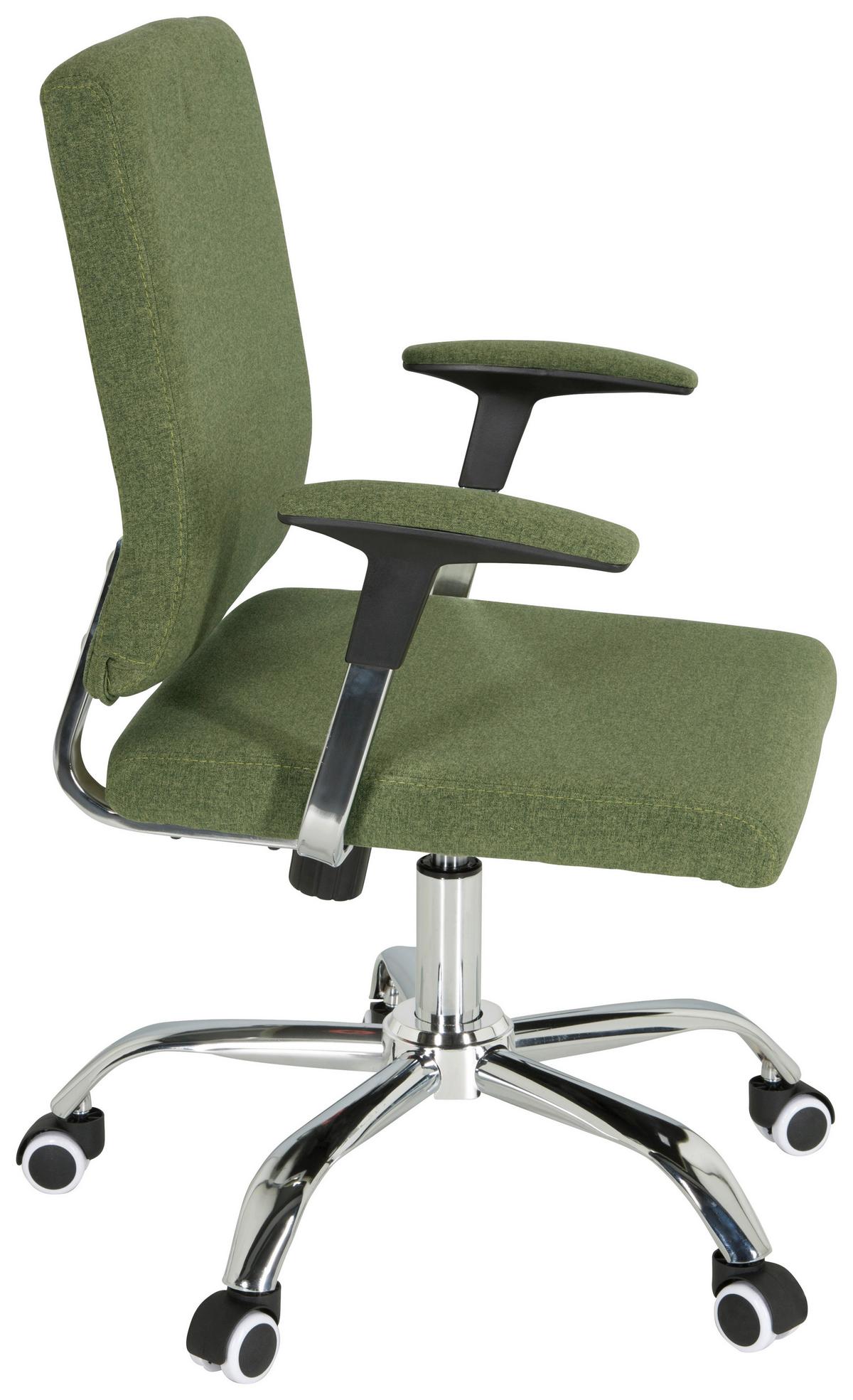Drehstuhl Charles I Grün - Chromfarben/Grün, MODERN, Kunststoff/Textil (63/96/63cm) - MID.YOU