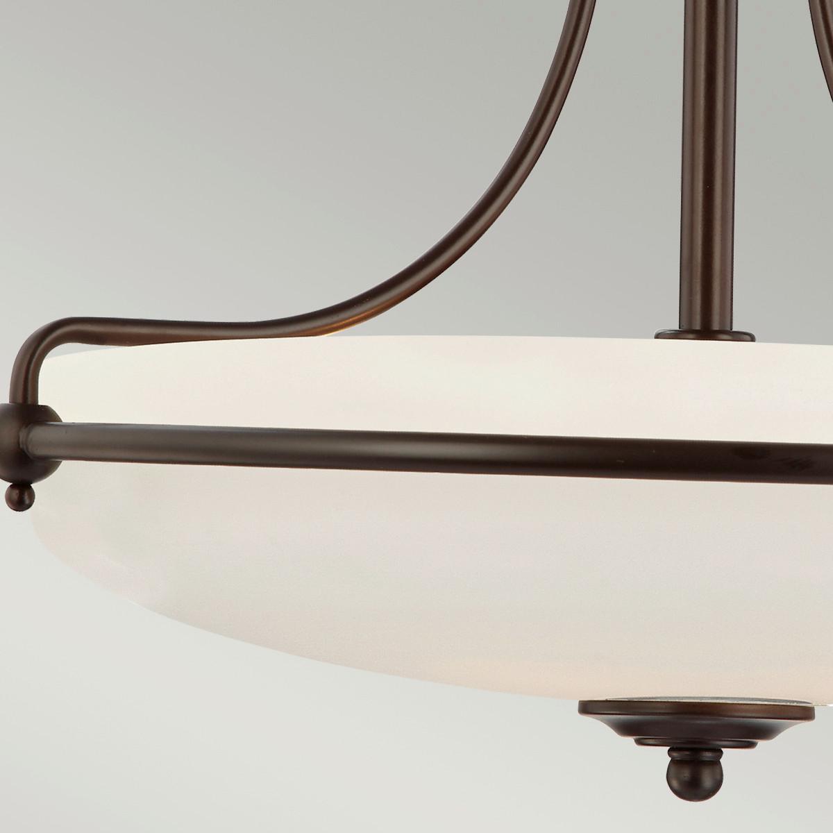 Deckenleuchte Qz-Griffin-Sfm-Pn - Dunkelbraun/Bronzefarben, Natur, Glas/Metall (53.3/35.6cm) - Elstead Lighting