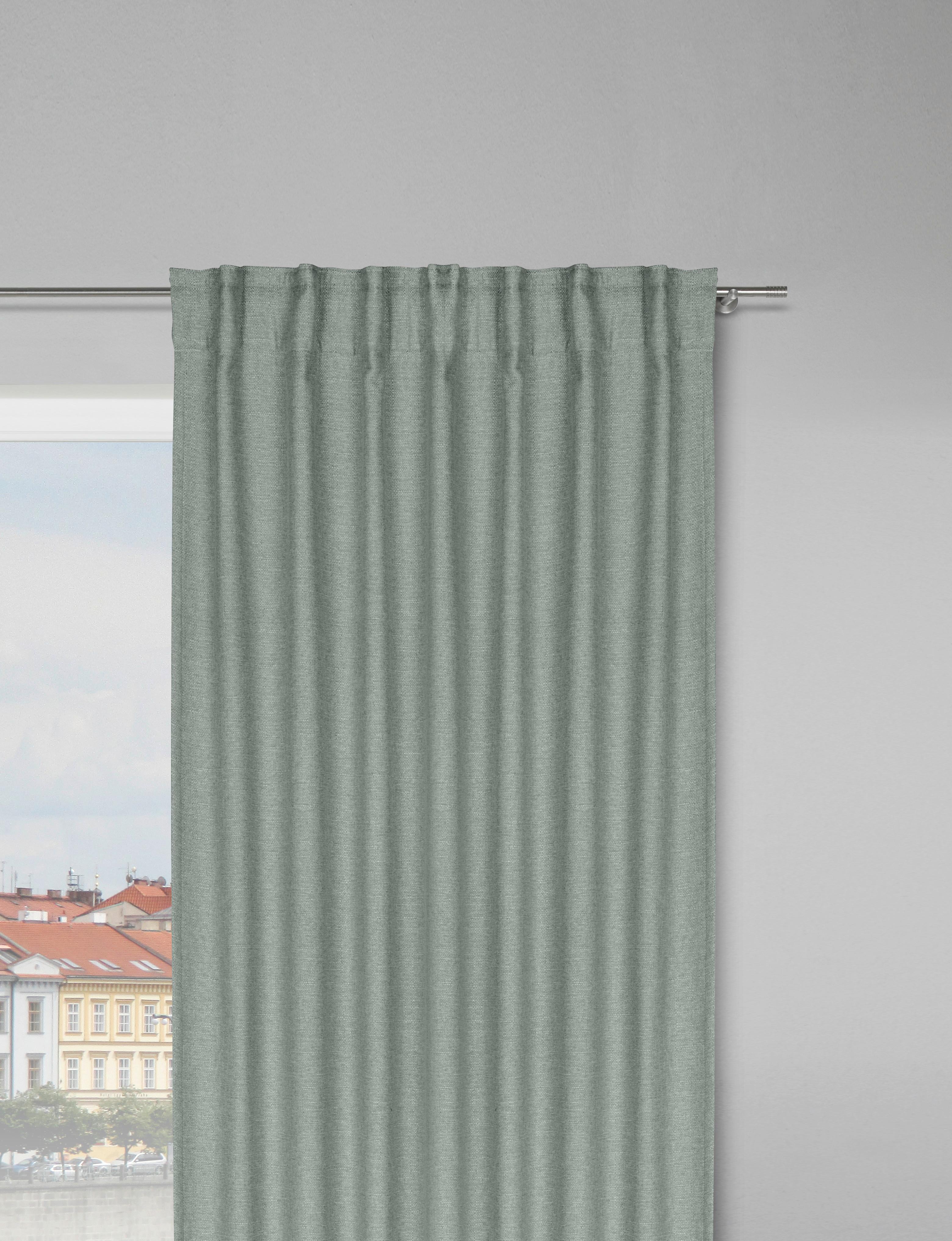 Termoizolačný záves Alfi, 135/255cm, zelená - zelená, Konventionell, textil (135/255cm) - Modern Living