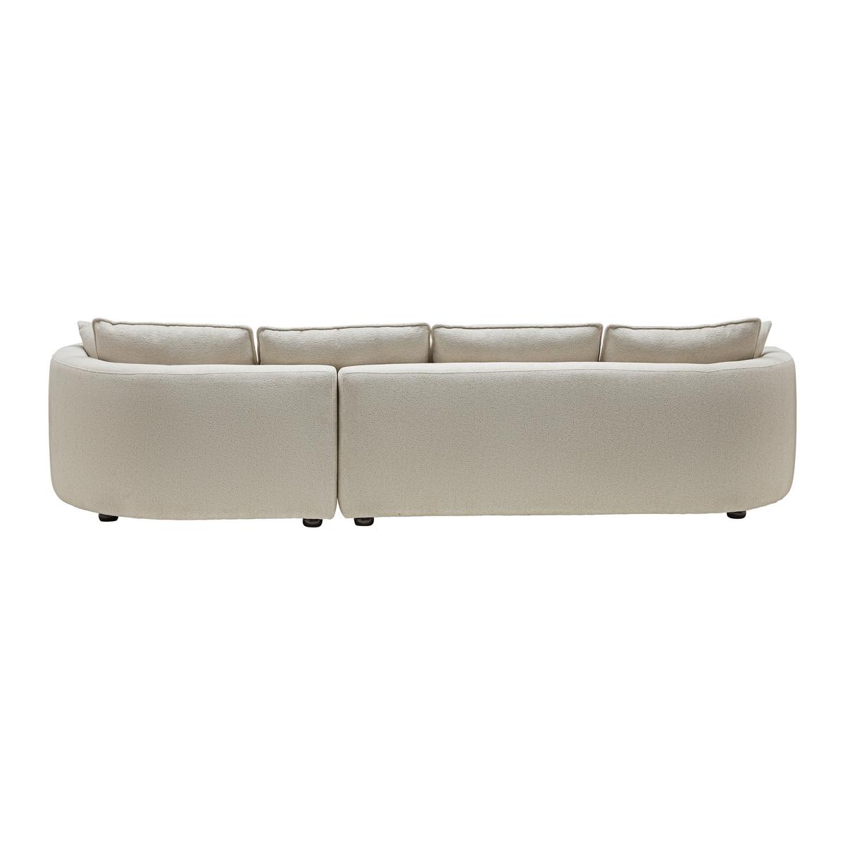 Sedací souprava NILAS, krémová barva - bílá/černá, Moderní, kov/dřevo (335/65/154cm) - Bessagi Home