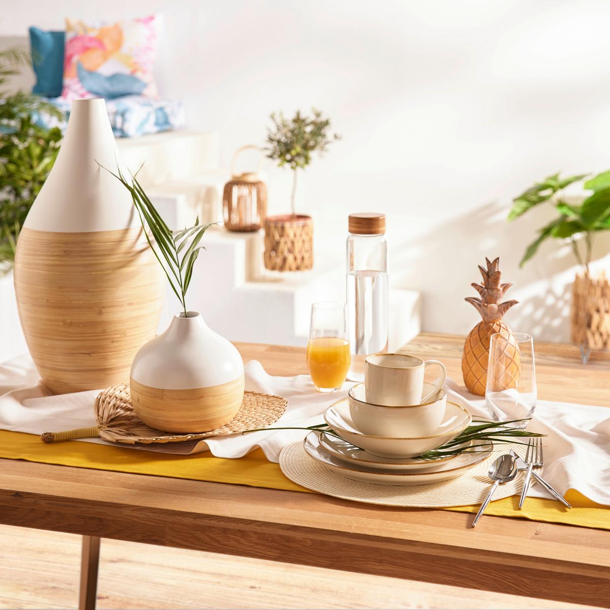 Dekoračná váza Diana, Ø/V: 26/50cm - biela/prírodná farba, Lifestyle, prírodné materiály (26/50cm) - Zandiara