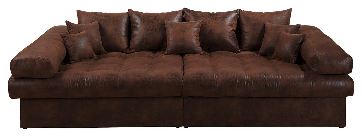 Bigsofa Naomi Dunkelbraun B: 284 Cm - Dunkelbraun/Schwarz, Design, Textil (284/94/148cm) - Livetastic