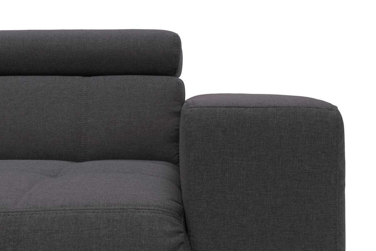 Ecksofa Cunelli Schwarz/braun Webstoff - Schwarz/Braun, Design, Textil (175/292cm) - MID.YOU