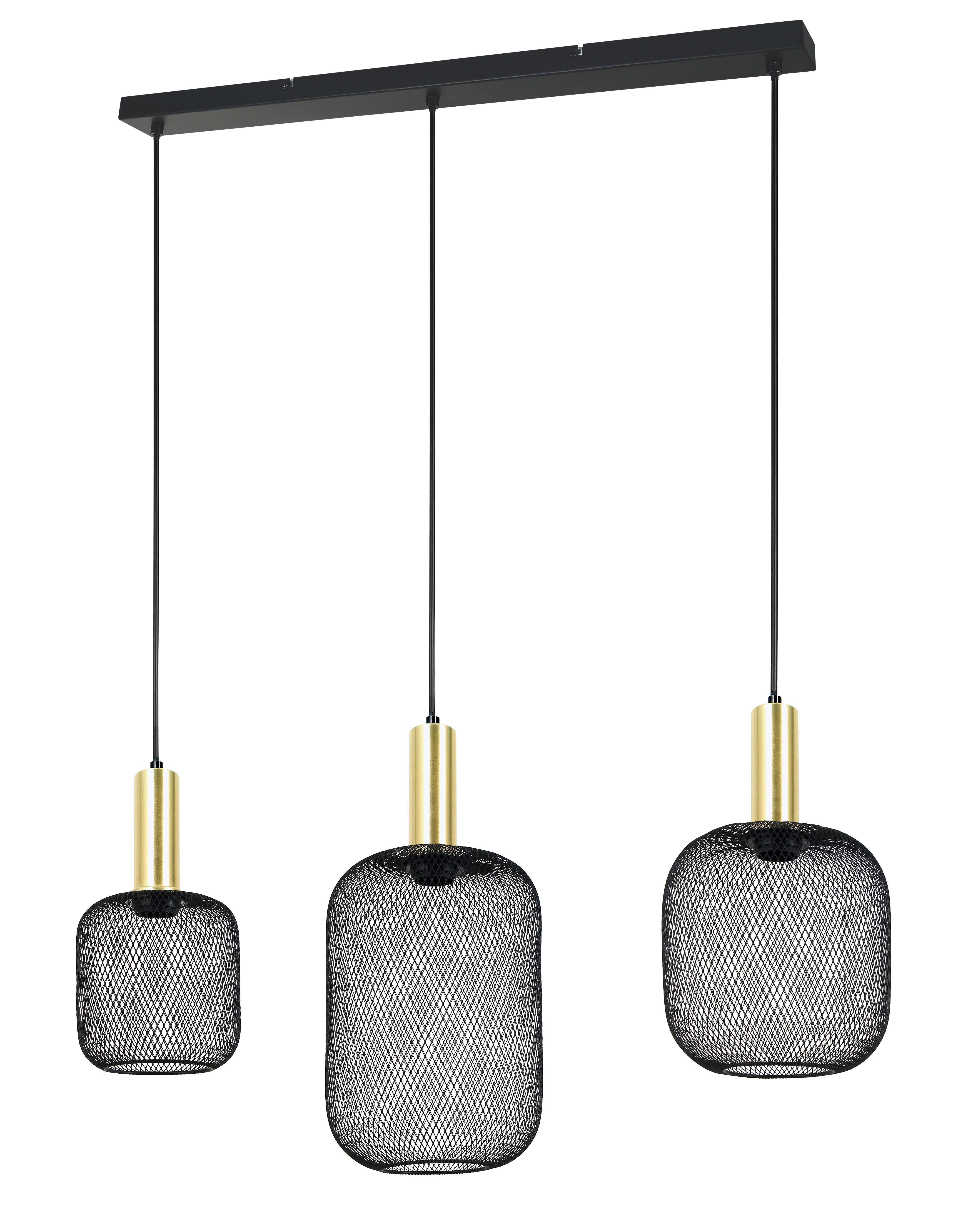 ZÁVESNÉ SVIETIDLO DRATO - čierna/zlatá, Modern, kov (81.5/20/120cm) - Mömax