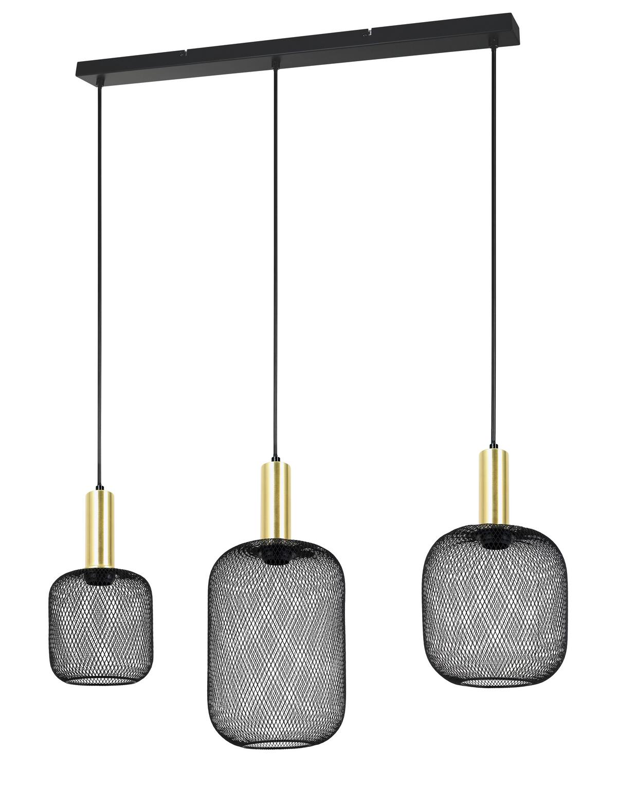 ZÁVESNÉ SVIETIDLO DRATO - čierna/zlatá, Modern, kov (81.5/20/120cm) - Mömax