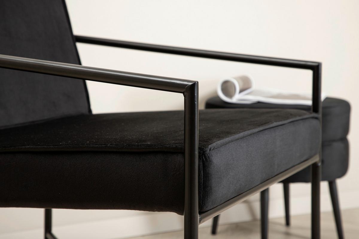 Sessel Rakel - Schwarz, Design, Textil/Metall (66/78/65cm) - Livetastic