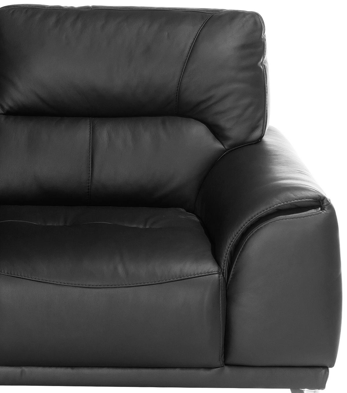 Zweisitzer-Sofa Frisco, Lederlook - Chromfarben/Schwarz, MODERN, Textil (166/92/96cm) - MID.YOU