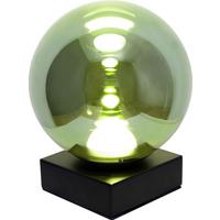 Tischleuchte Altair Hellgrün L: 10 cm - Schwarz/Hellgrün, Basics, Glas/Metall (10/10/18cm)
