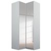 Eckschrank Mit Spiegel 100 cm Alabama, Seidengrau - Silberfarben/Hellgrau, MODERN, Holzwerkstoff (100/229/102cm)