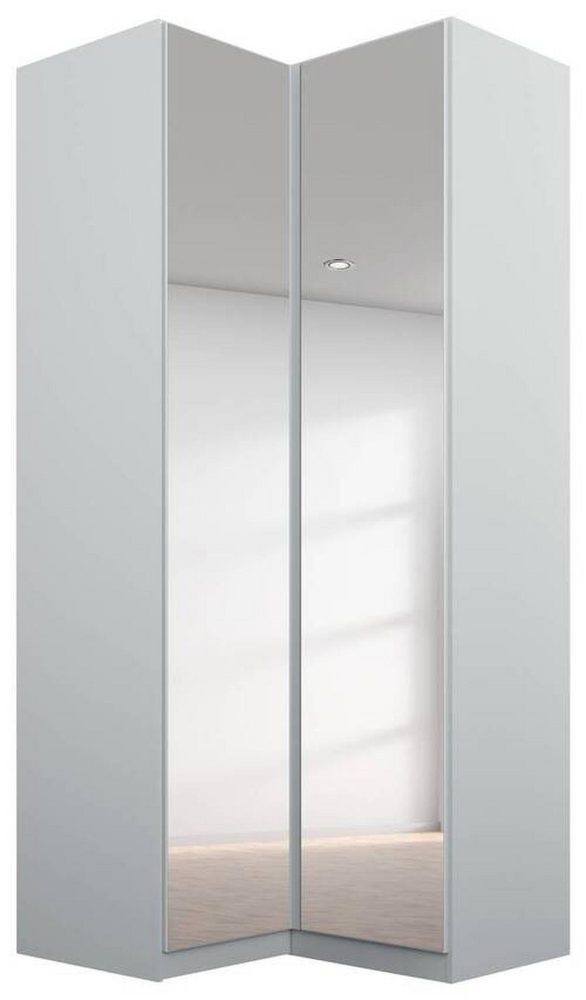 Eckschrank Mit Spiegel 100 cm Alabama, Seidengrau - Silberfarben/Hellgrau, MODERN, Holzwerkstoff (100/229/102cm)