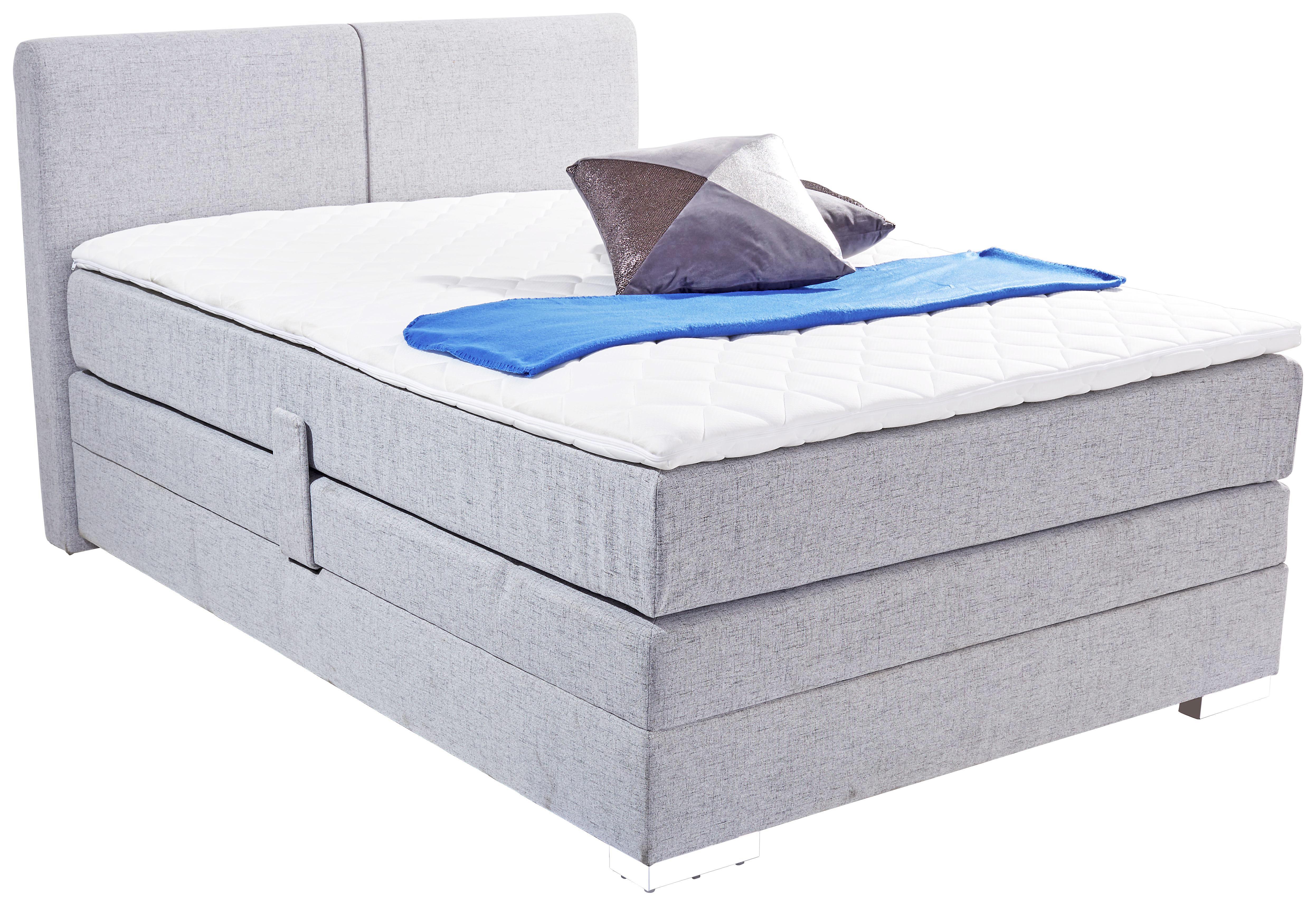 Boxspringbett Tina 140x200 Hellgrau - Hellgrau, KONVENTIONELL, Textil (140/200cm)