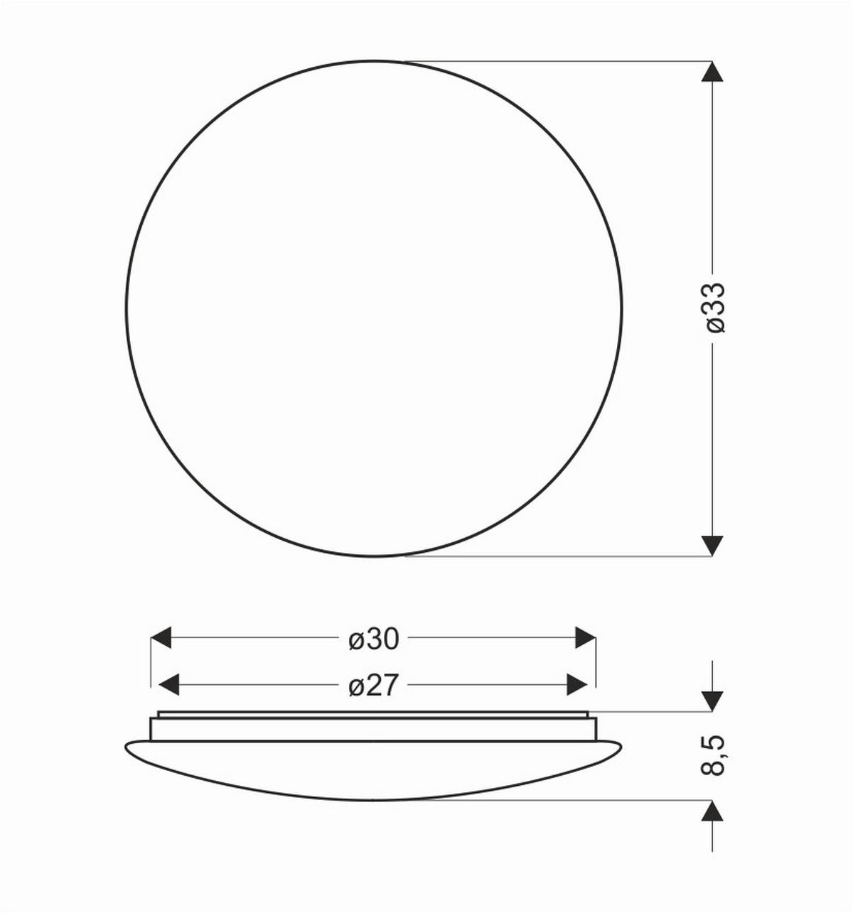 LED-Deckenleuchte 13-75161 - Weiß, Basics, Metall (33/33/8.5cm)