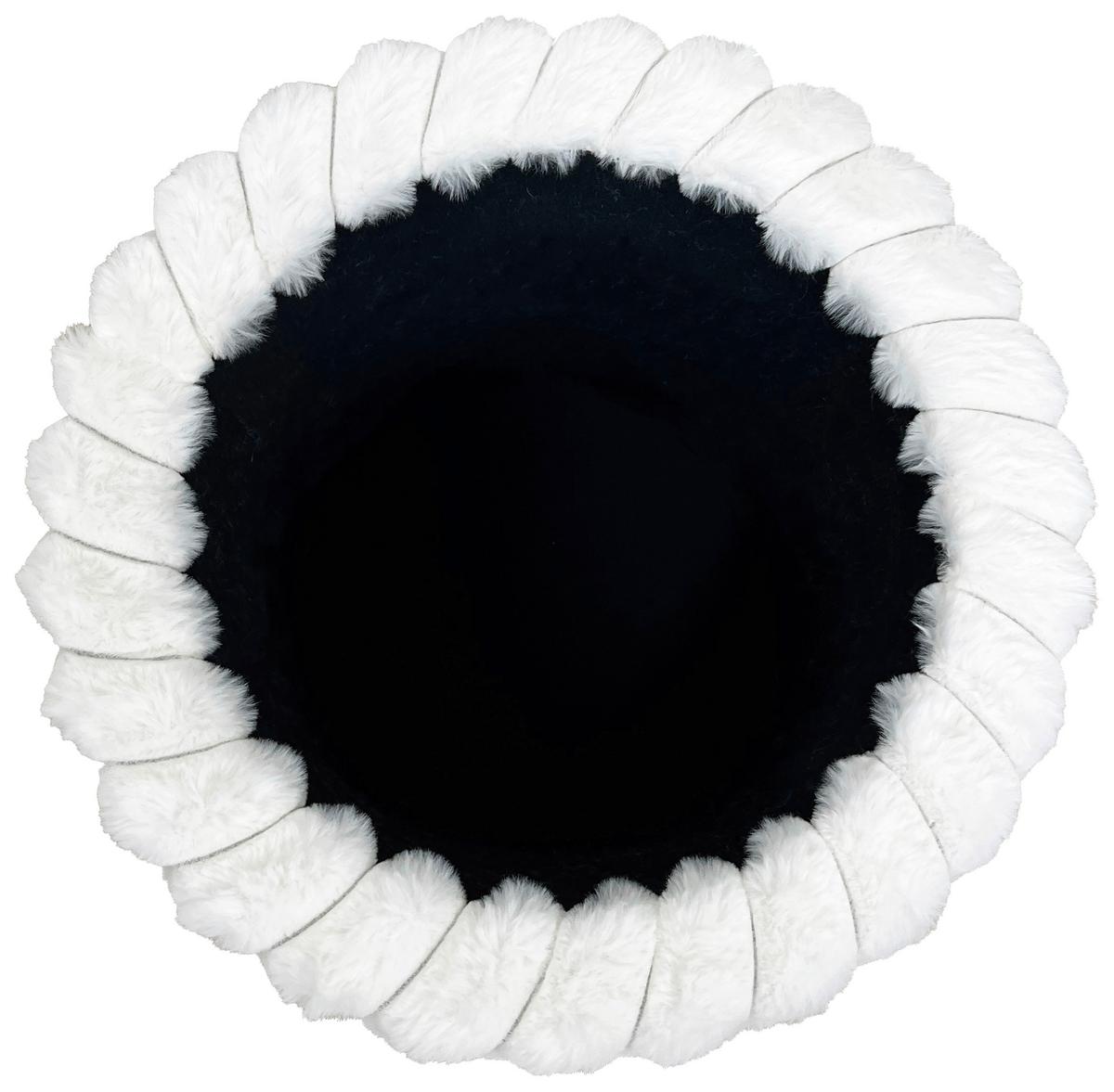 Taburetka CADY, biela um.kožušina, max.120 kg - biela, Romantik / Landhaus, kompozitné drevo/textil (37/40/37cm) - Mömax