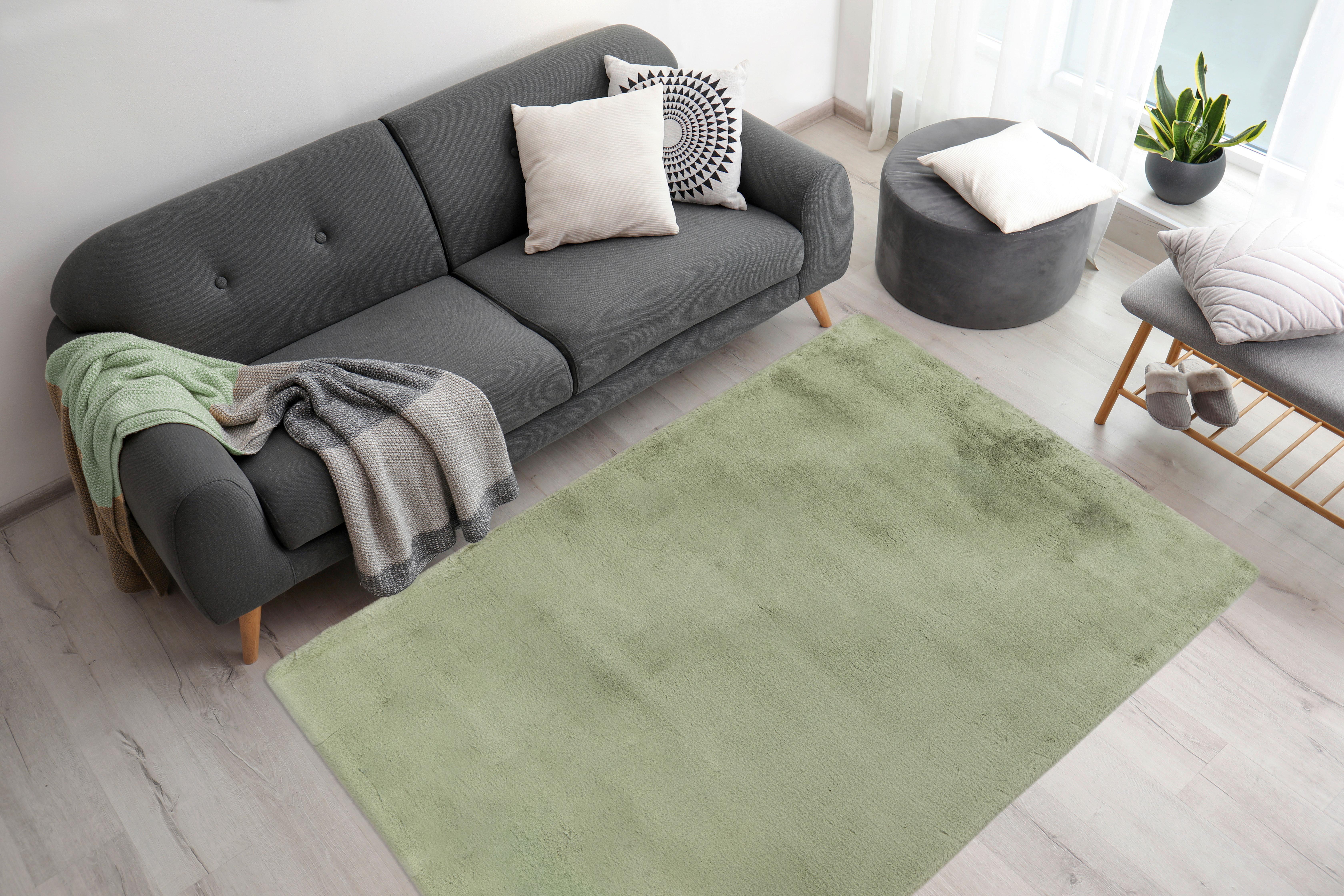 Hochteppich Rabbit Mintgrün, 120x170 cm - Mintgrün, KONVENTIONELL, Textil (120/170cm)