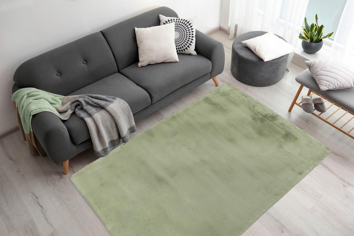 Hochteppich Rabbit Mintgrün, 120x170 cm - Mintgrün, KONVENTIONELL, Textil (120/170cm)