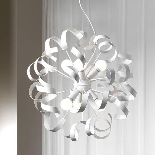 Hängeleuchte 4812/6b - Weiß, Design, Metall (50/150cm)