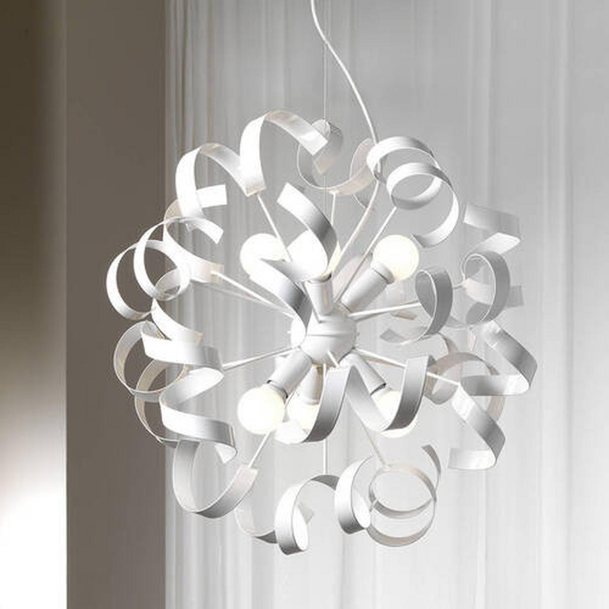 Hängeleuchte 4812/6b - Weiß, Design, Metall (50/150cm)