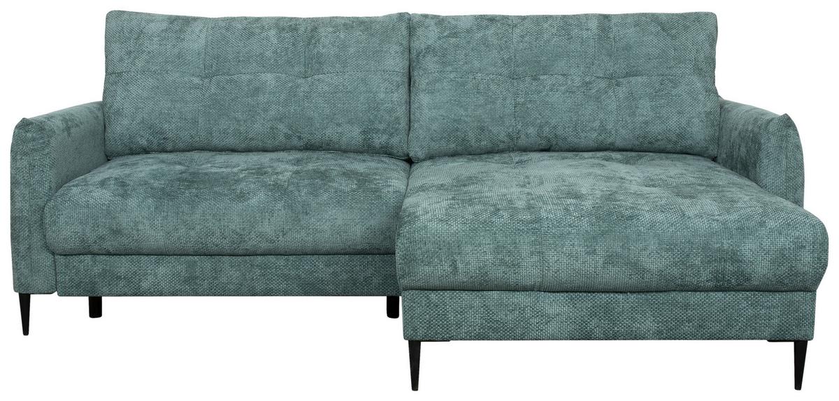 Rohová sedačka POLIS, obojstranná, tyrkysová - tyrkysová, Modern, kov/textil (221/142cm) - Based