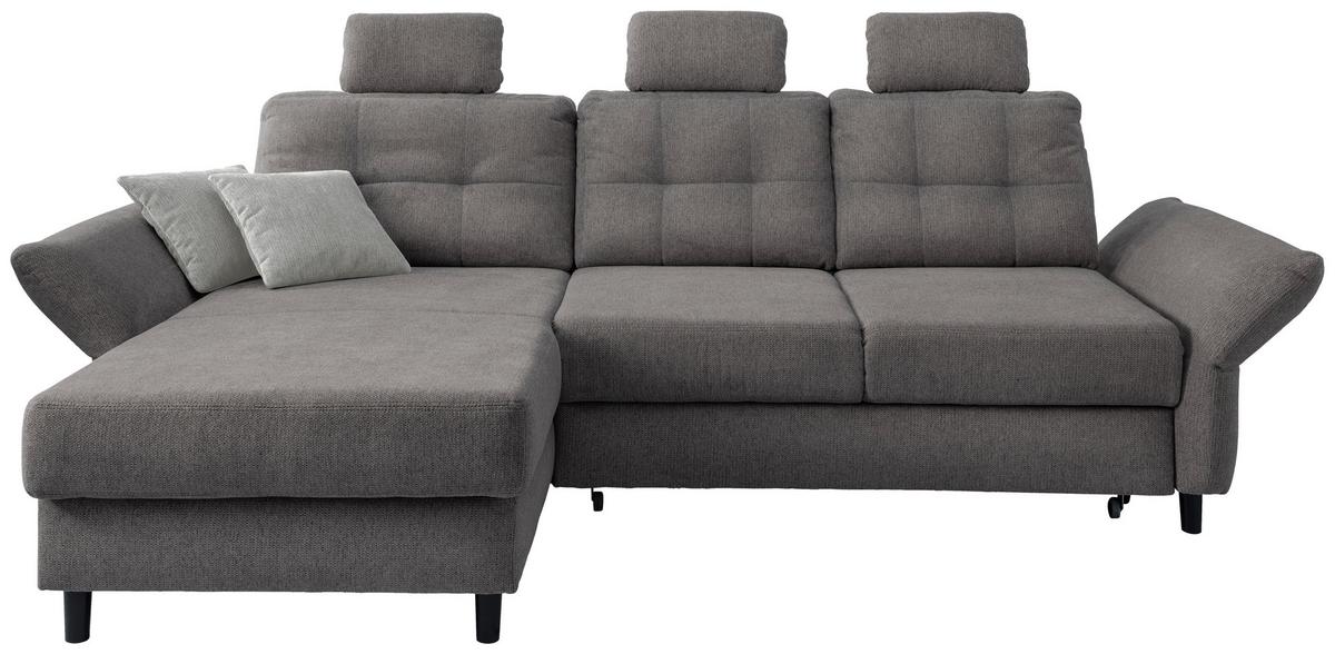 Ecksofa Brizzini Graubraun S: 176/250-280 cm - Graubraun/Hellgrau, MODERN, Holz/Textil (176/250-280cm) - Livetastic