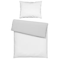 Posteľná bielizeň Twill streif, 70/90 140/200cm - biela/svetlosivá, Modern, textil (140/200cm) - Mömax