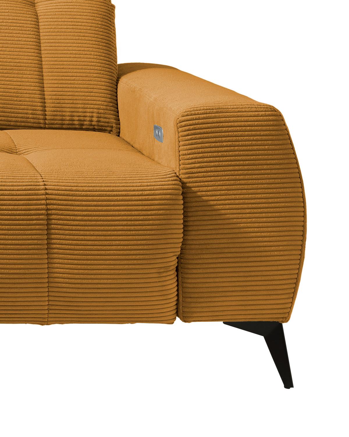 Ecksofa Mit Usb Anschluss Sano, Goldfarben,s: 200x261 Cm - Goldfarben/Schwarz, MODERN, Textil (200/261cm) - Livetastic