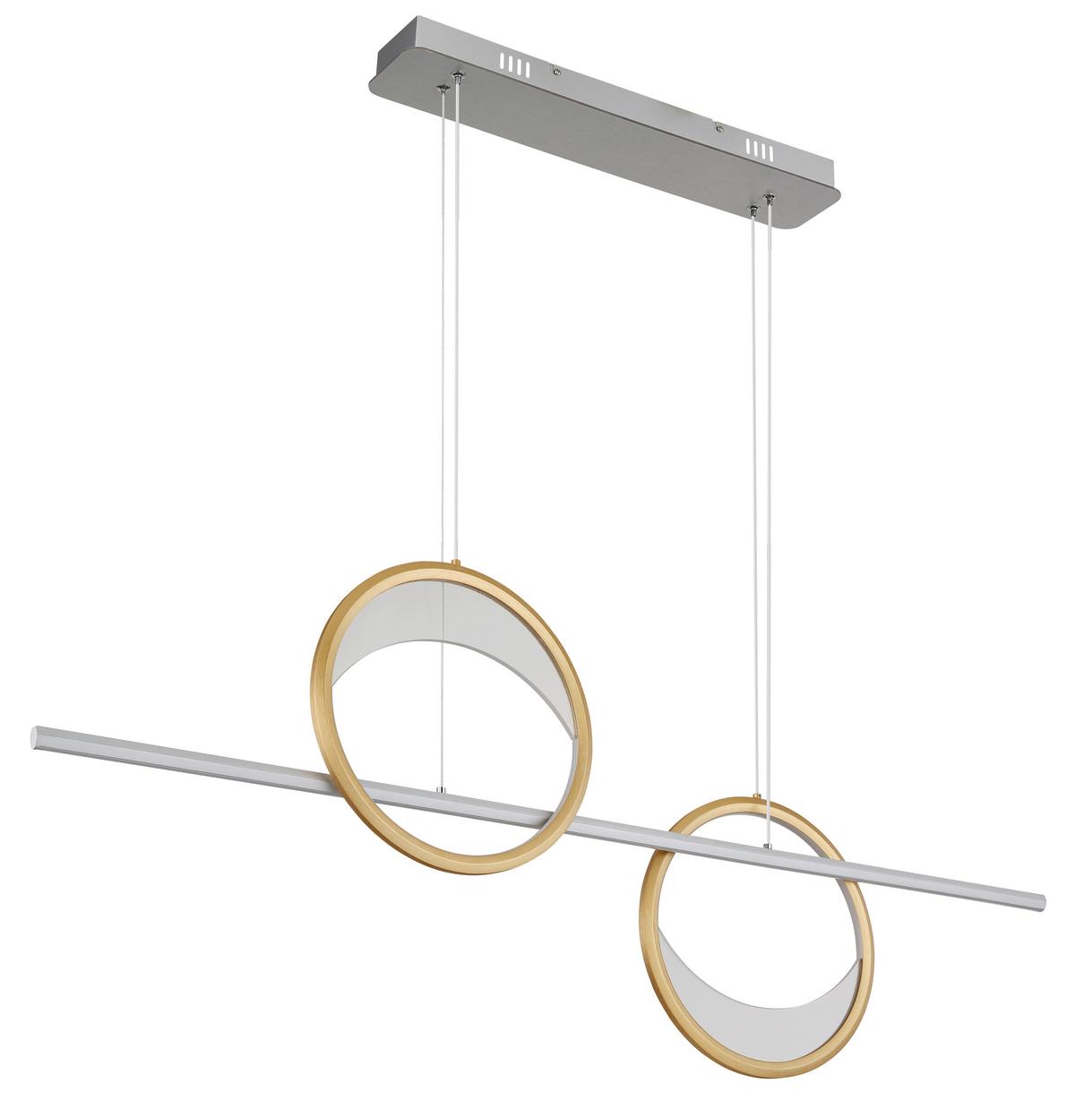 Led Függőlámpa 67333-40h - opál/aranyszínű, Design, műanyag/fém (120,4/10,5/120cm) - Globo