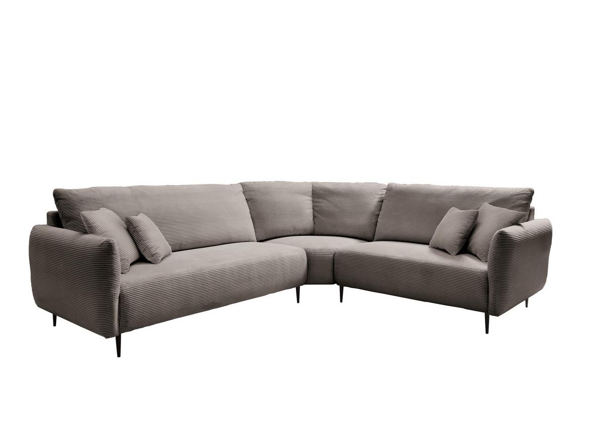 Ecksofa Vanilla Graubraun S: 294x256 Cm - Graubraun/Schwarz, Design, Textil (294/256cm) - Livetastic