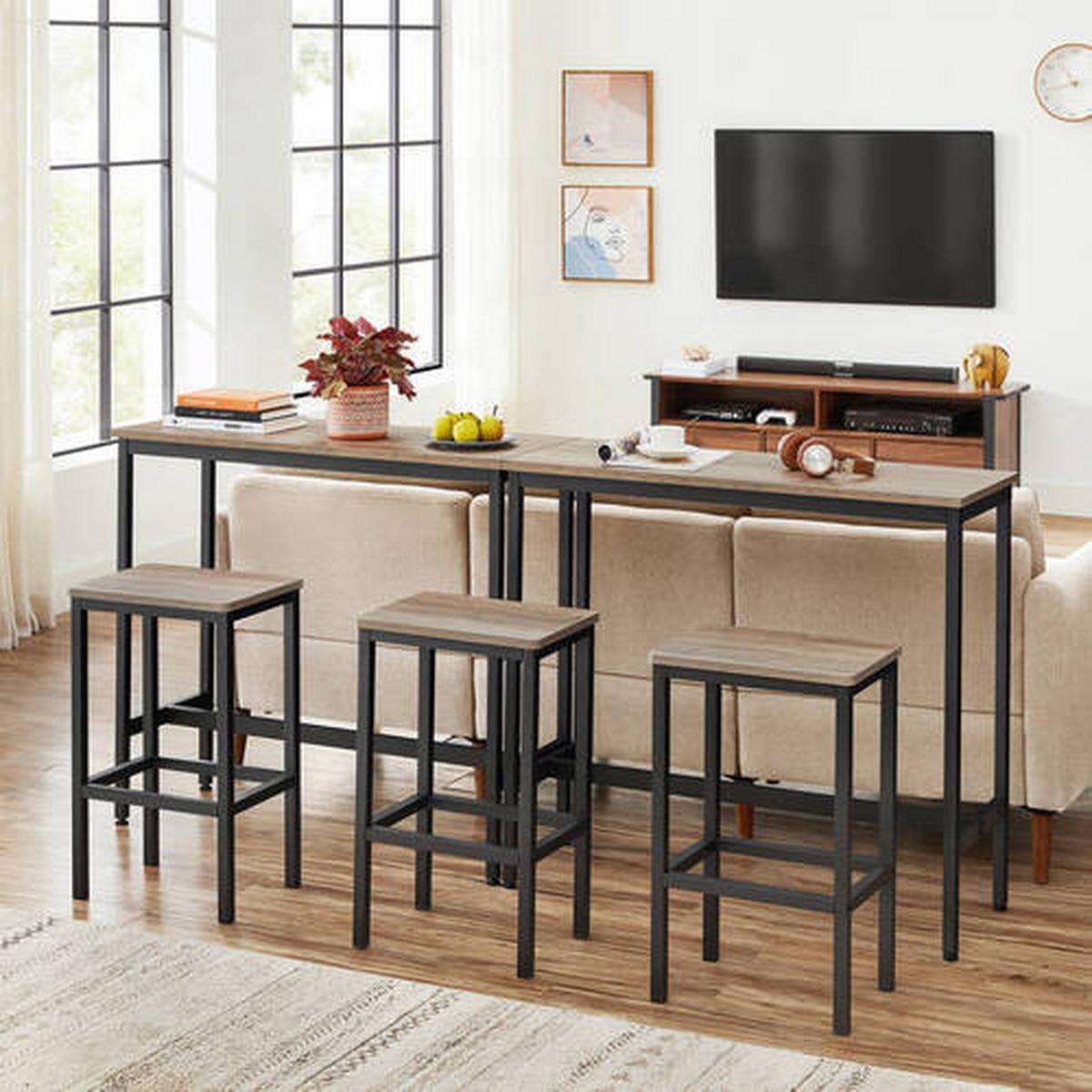 Bartisch Vasagel 100x40x90 cm Braun, Schwarz - Schwarz/Braun, Trend, Holzwerkstoff/Metall (100/40/90cm) - Boxxx
