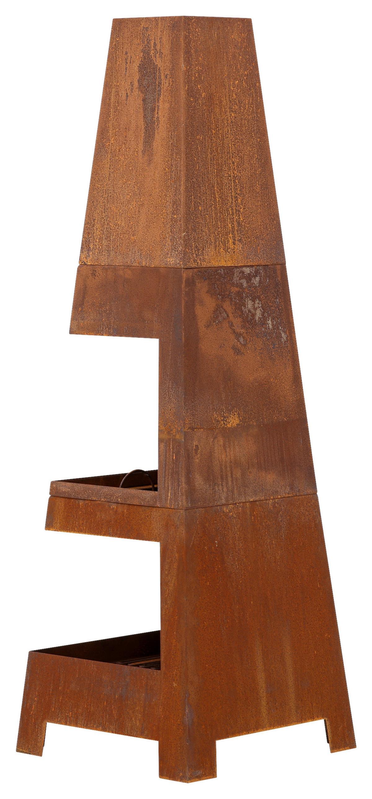 Feuerstelle Bastian - Dunkelorange, KONVENTIONELL, Metall (50/150/50cm) - Gardenson
