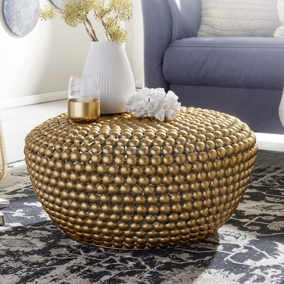 Couchtisch Aluminium Goldfarben D: 60 Cm - Goldfarben, MODERN, Metall (60/60/30cm) - MID.YOU