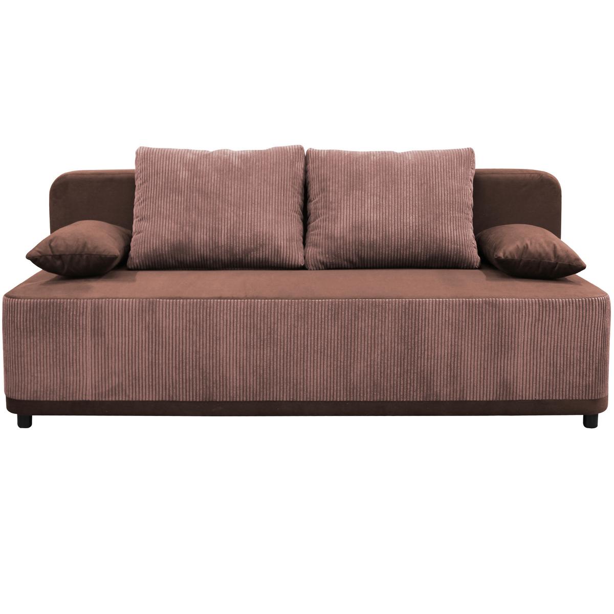 Schlafsofa Stella Koralle B: 197 cm - Koralle/Schwarz, Design, Textil (197/90/83cm) - MID.YOU