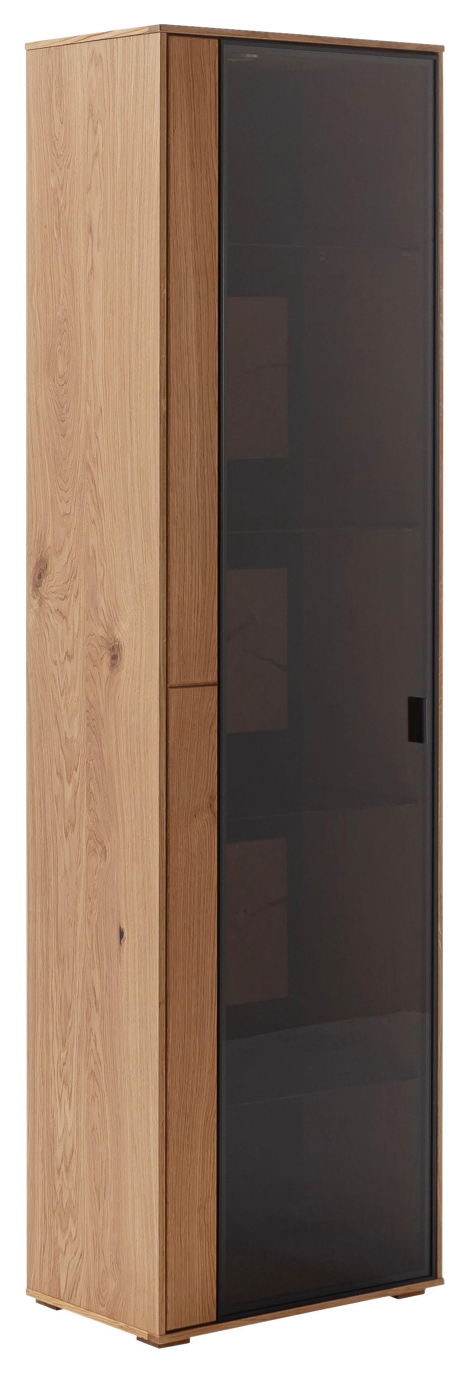 Vitrine Assini Wildeiche B: 58 cm - Wildeiche, Design, Glas/Holz (58/206/37cm) - MID.YOU