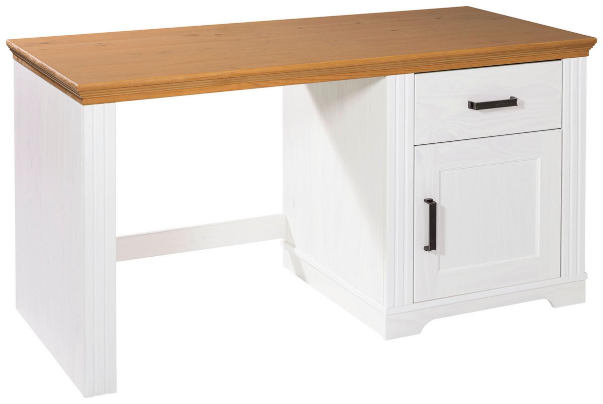 Schreibtisch Maluno 20909050 - Eichefarben/Weiß, MODERN, Holz (143/76/65cm) - MID.YOU