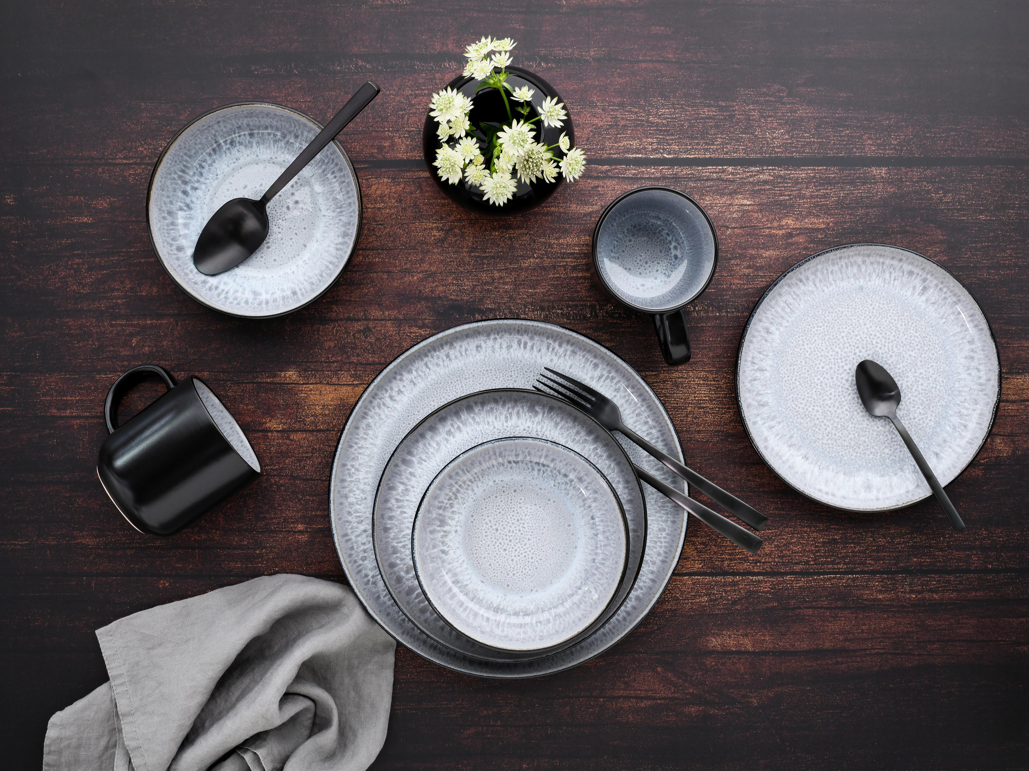 Kombinovaný servis 10-dielny - svetlosivá, Trend, keramika - Creatable