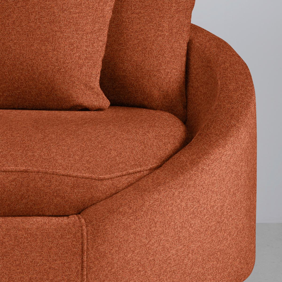 Rohová sedačka AXEL, levá, rezavá tkanina - černá/rezavá, Moderní, kov/textil (250/291cm) - Mömax