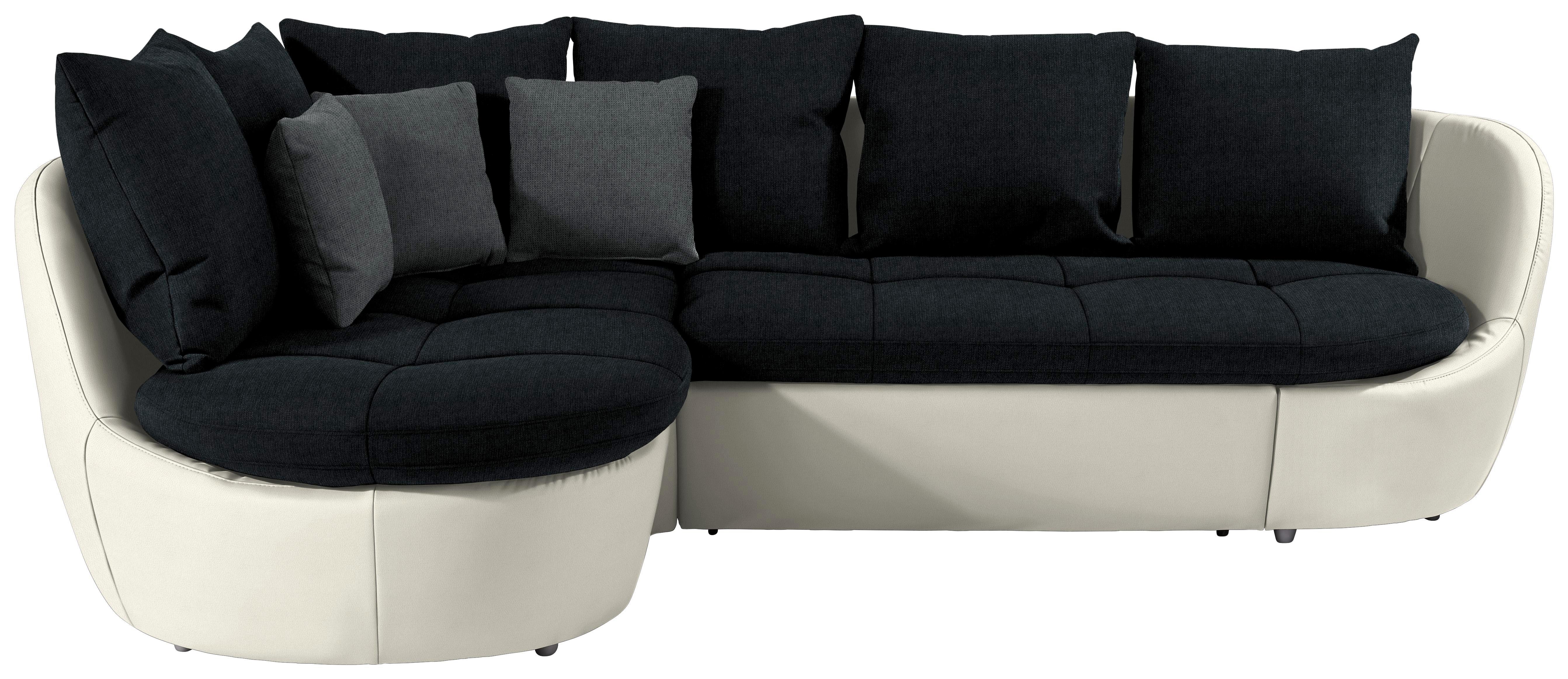 Wohnlandschaft In L-Form Florida 192x280 cm - Silberfarben/Schwarz, MODERN, Textil (192/280cm) - Luca Bessoni