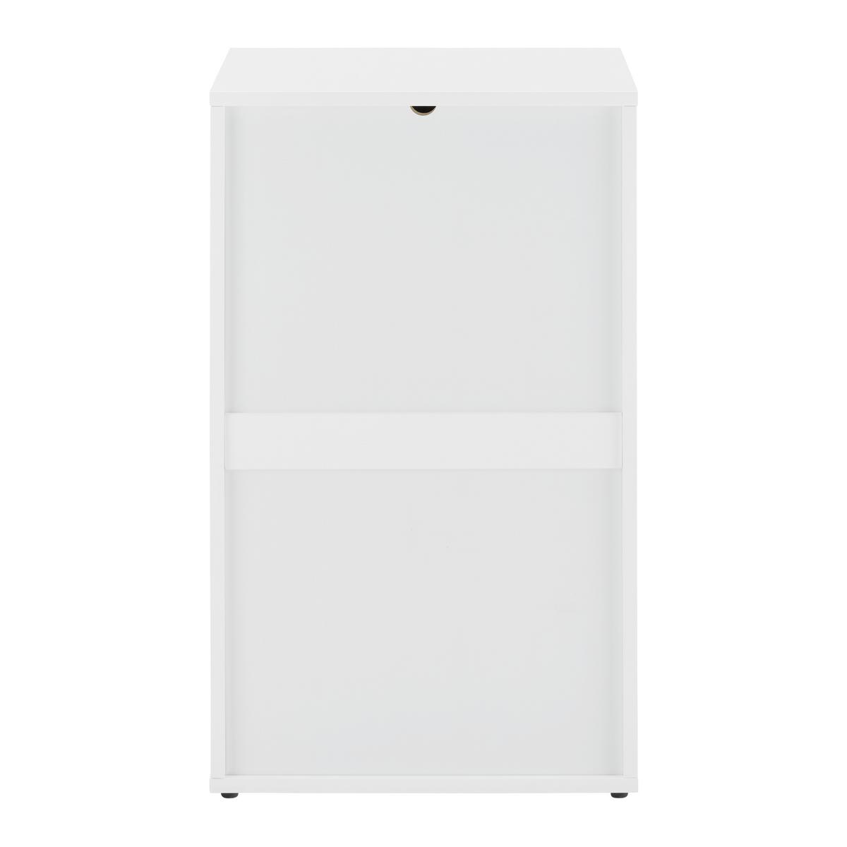 Komoda Mick - bílá/černá, Moderní, kompozitní dřevo/plast (46/77/40cm) - Modern Living