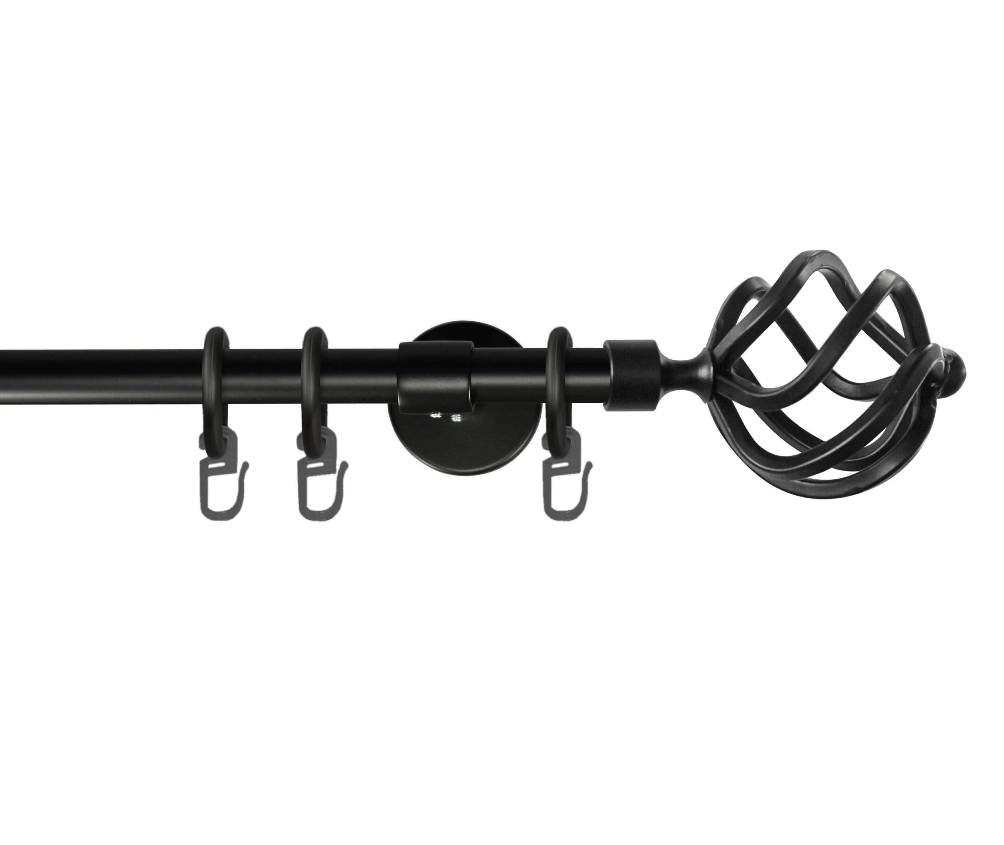 Vorhangstange Schwarz, 100 Cm - Schwarz, KONVENTIONELL, Metall (100cm)