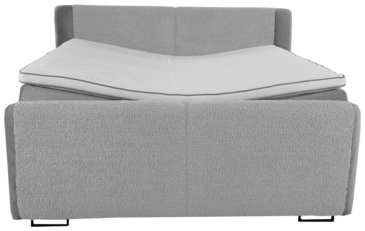 Boxspringbett Mit Topper 180x200 Rona - Schwarz/Grau, MODERN, Textil (180/200cm) - MID.YOU