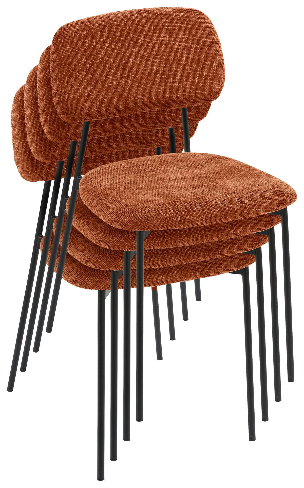 Židle Lara hnědá - černá/rezavá, Moderní, kov/textil (44/78,5/49cm) - Mömax