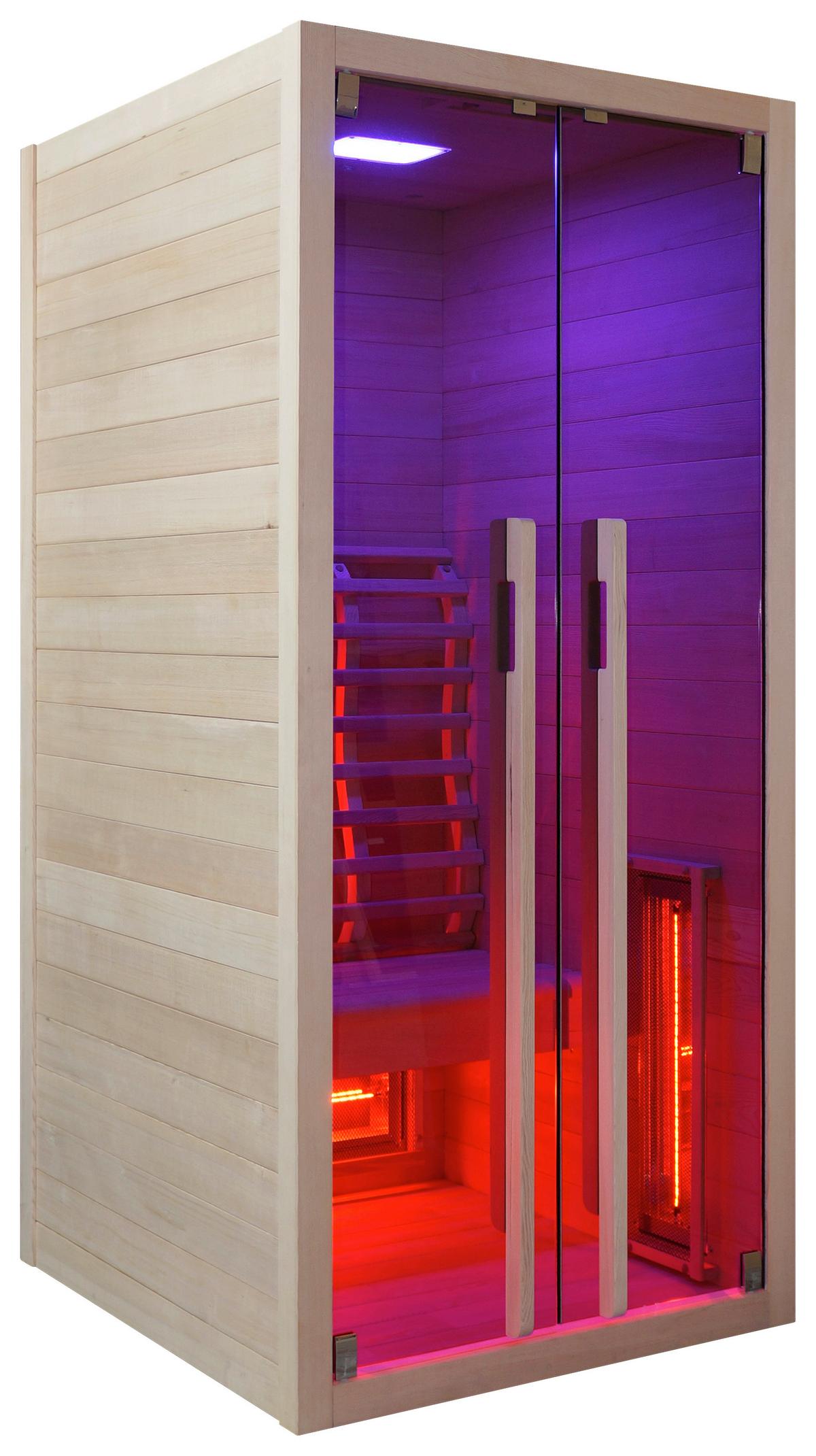 Infrarotkabine 1 Person 90,5x195x100 cm Ruby - Naturfarben, Basics, Holz (90,5/195/100cm) - Sanotechnik