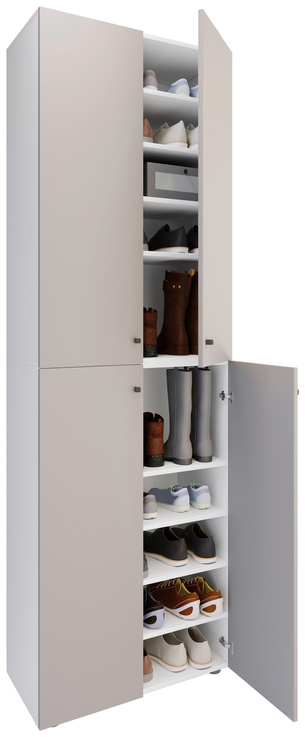 Schuhschrank Lona Grau Weiß - Schwarz/Weiß, Design, Holzwerkstoff (70/220/40cm) - MID.YOU
