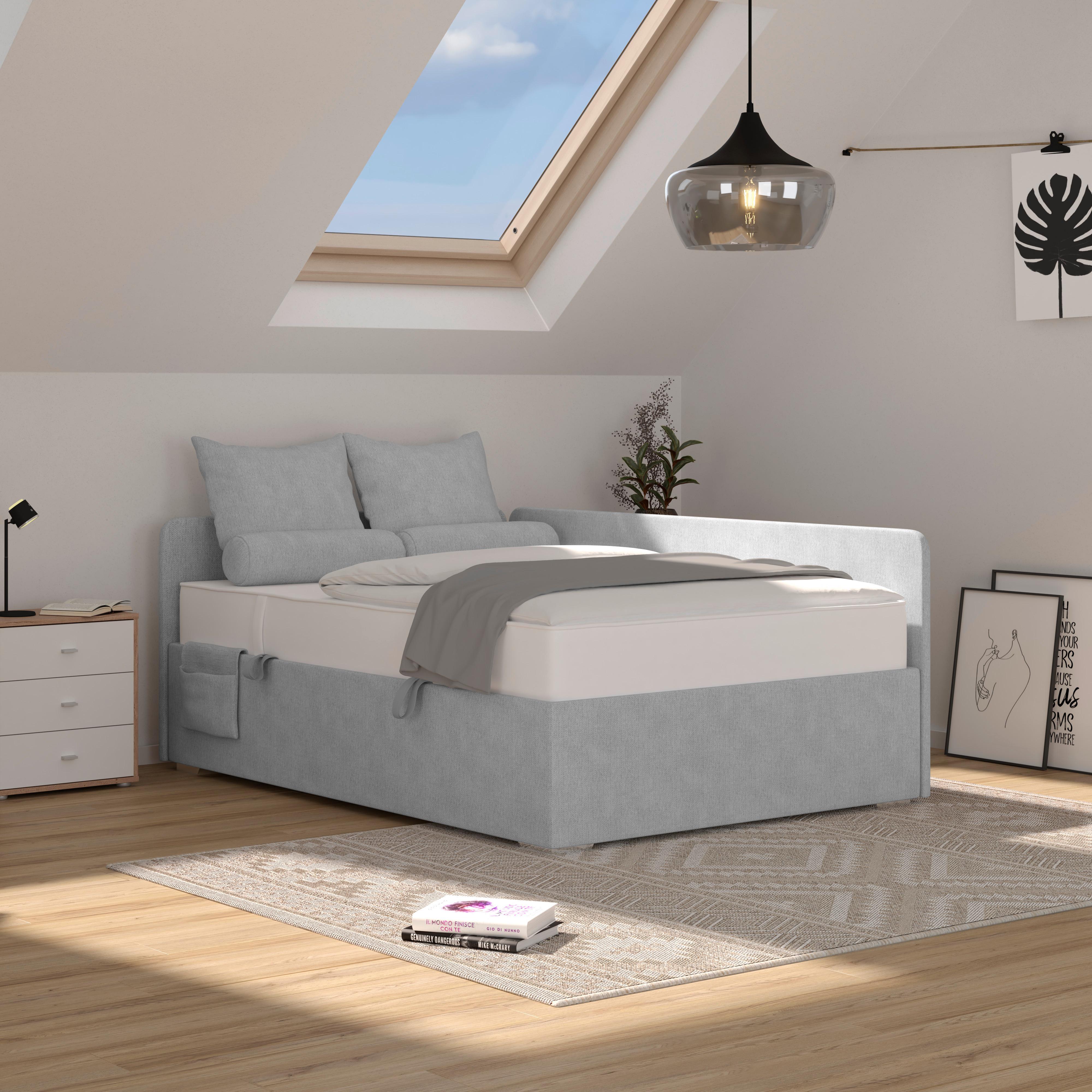 Kárpitozott Ágy Remi 140/200cm - szürke, Modern, textil/fa (140/200cm)