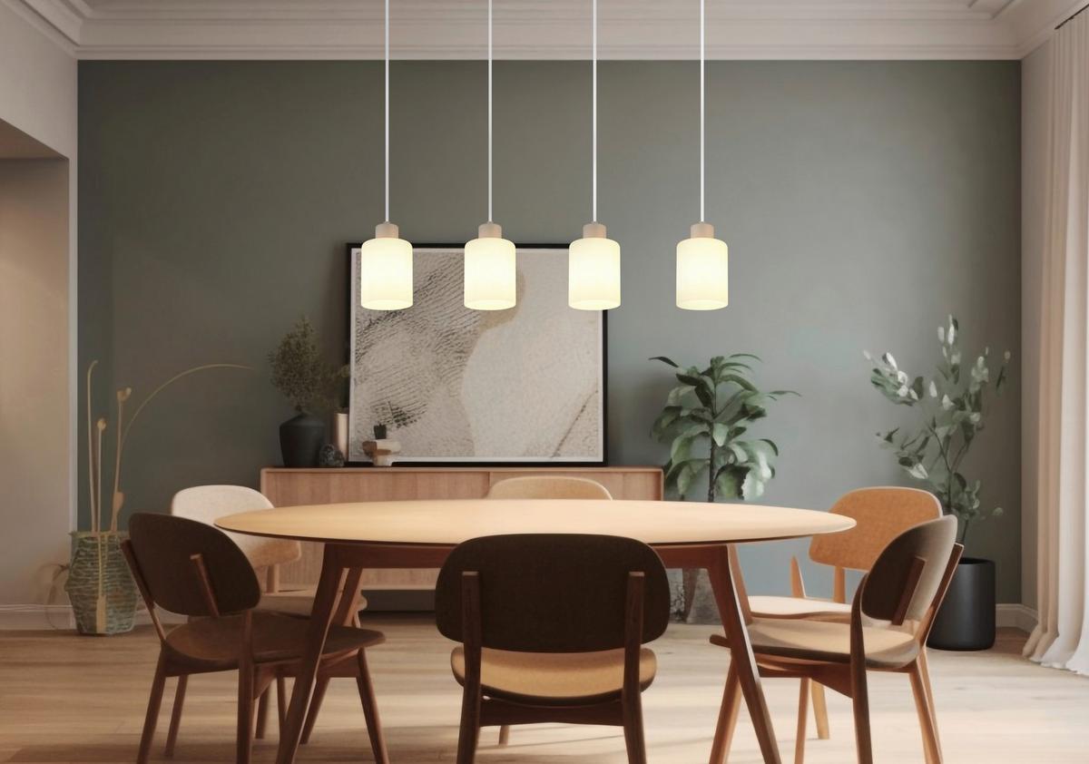 Függőlámpa 54114-4h Trent - fekete/szürke, Design, műanyag/üveg (70/10/120cm) - Globo