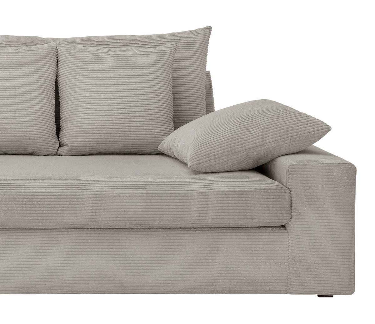 Viersitzer-sofa Avellino Silberfarben Cord - Silberfarben/Schwarz, MODERN, Textil (308/80/140cm) - Livetastic