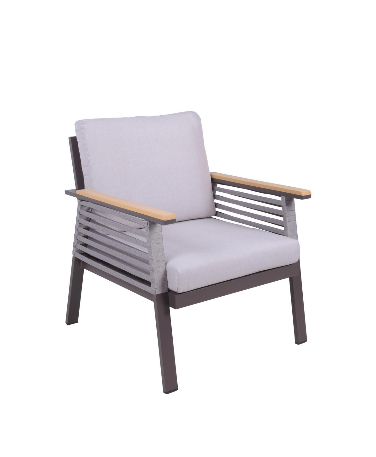 Loungegarnitur Denia - Dunkelbraun/Naturfarben, Basics, Kunststoff/Textil (152/91/250cm) - Gardenson