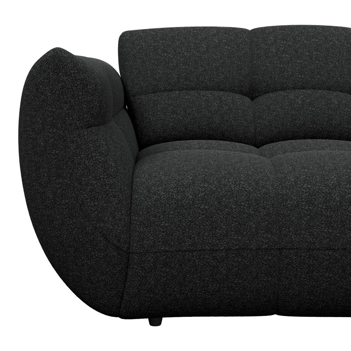 Ecksofa Panda Chenille schwarz, 280x178cm - Schwarz, Trend, Textil (280/178cm)