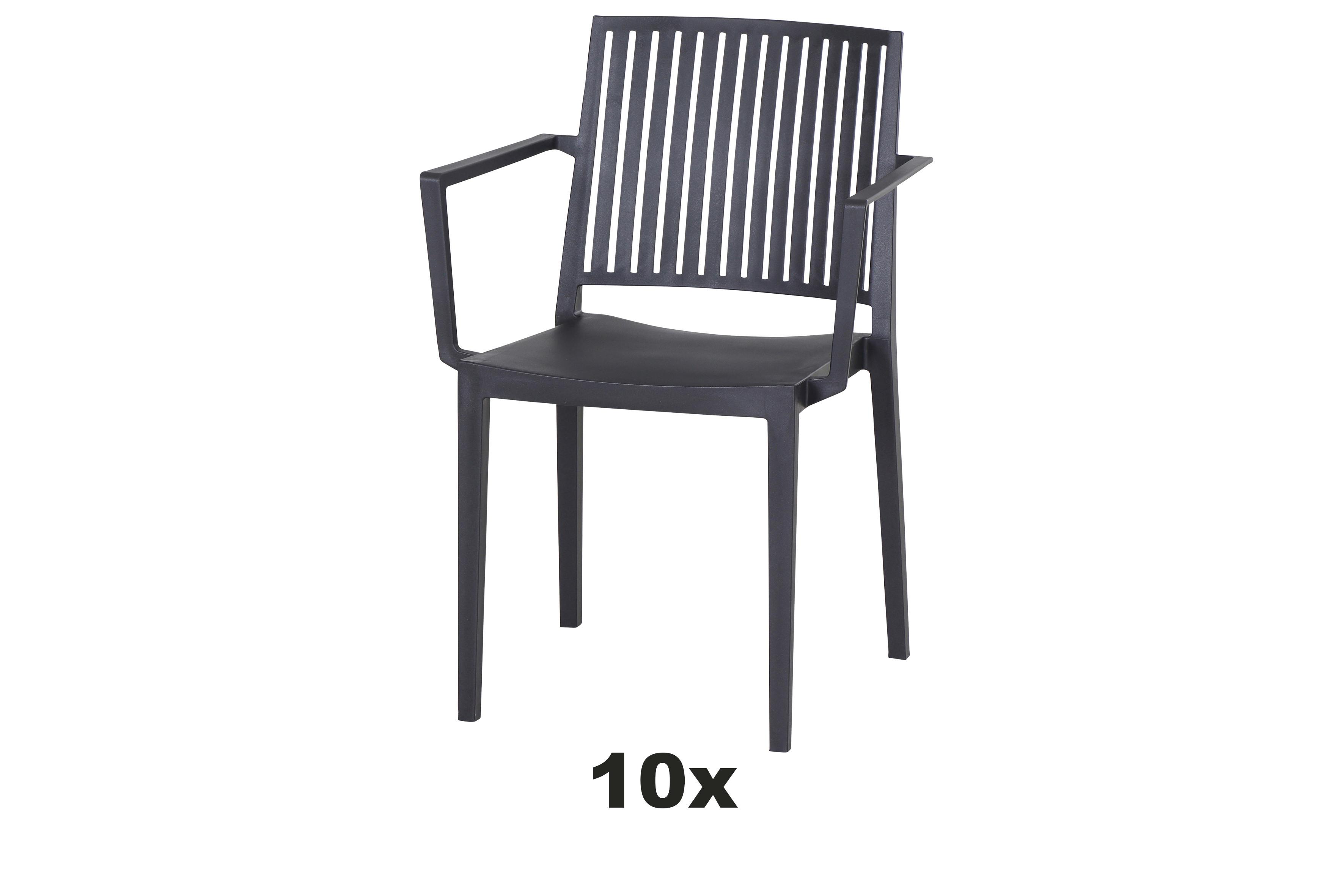 Gartensessel-Set Lane - Anthrazit, Basics, Kunststoff (57/80/56cm) - Siena Garden