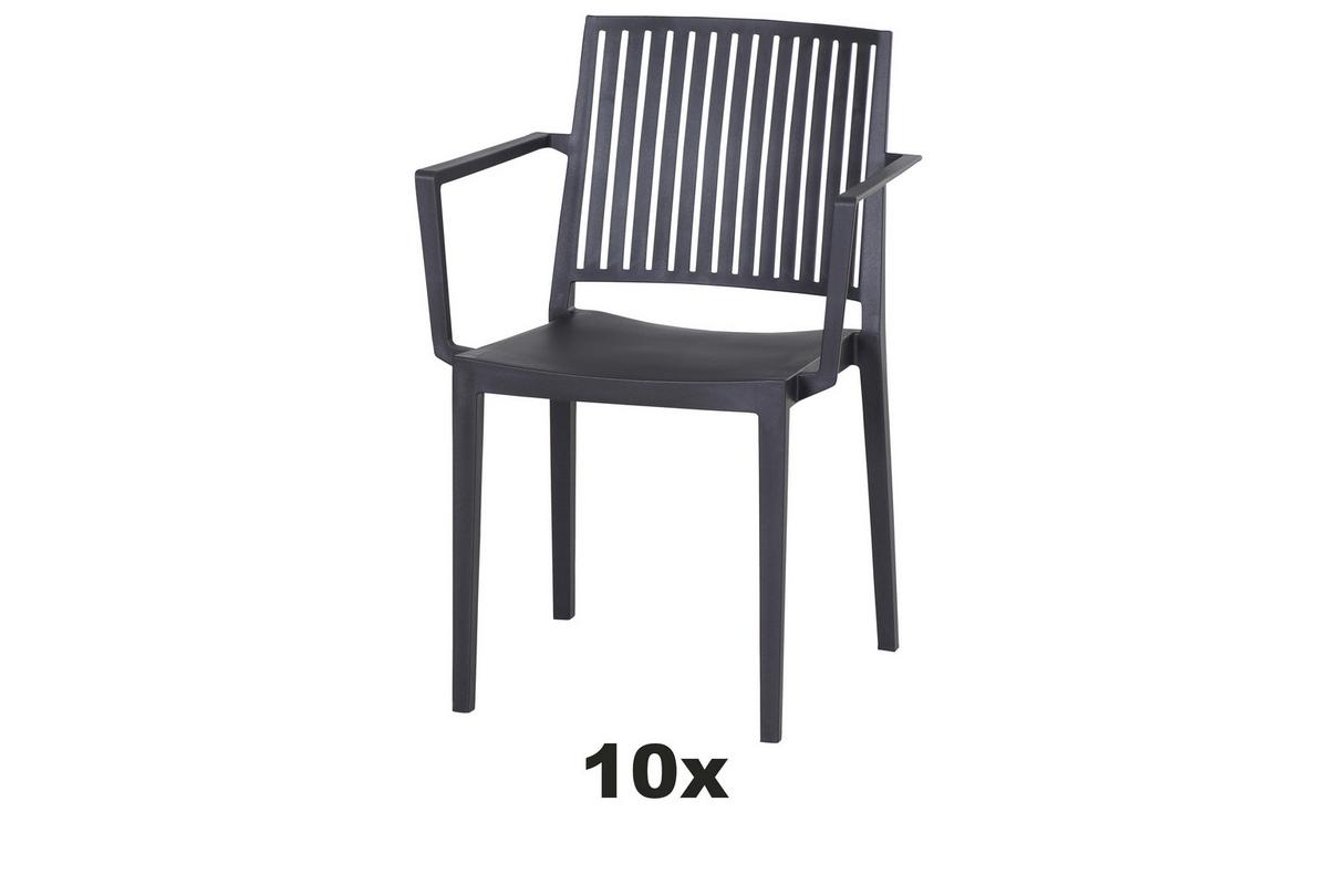 Gartensessel-set Lane - Anthrazit, Basics, Kunststoff (57/80/56cm) - Siena Garden